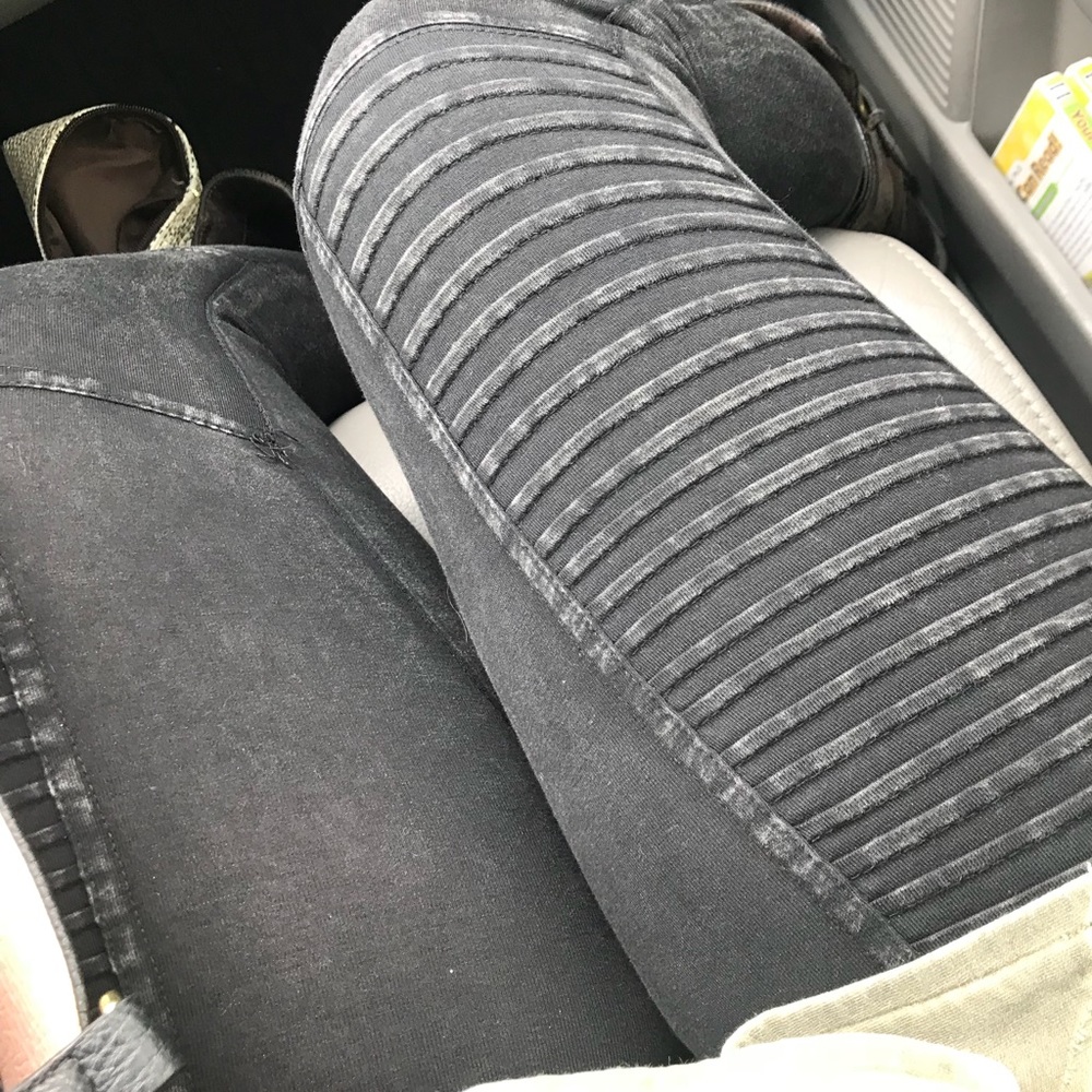 Black moto leggings.